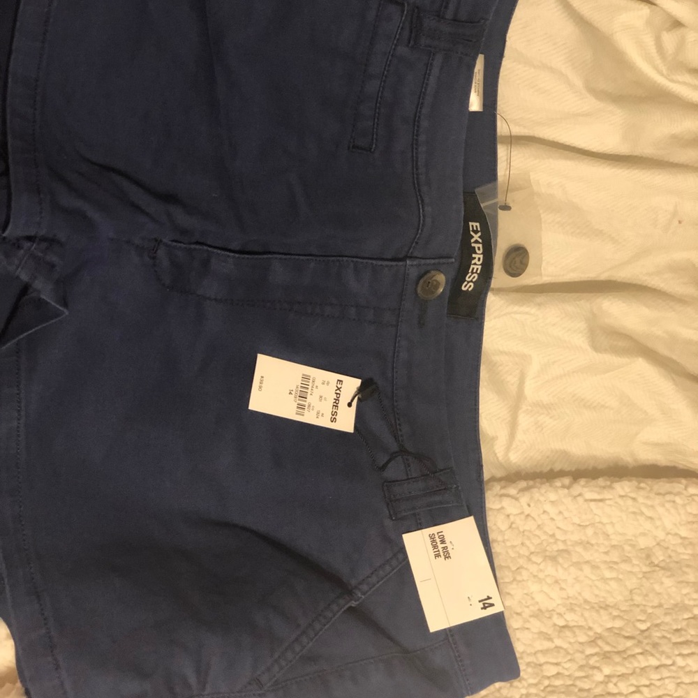 Express twill shorts shortie blue khakis 14 NWT